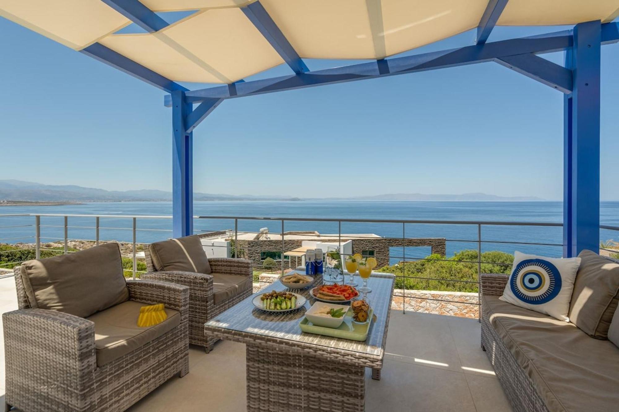 Villa Hemera Ocean View Private Heated Pool Chorafakia Exterior foto
